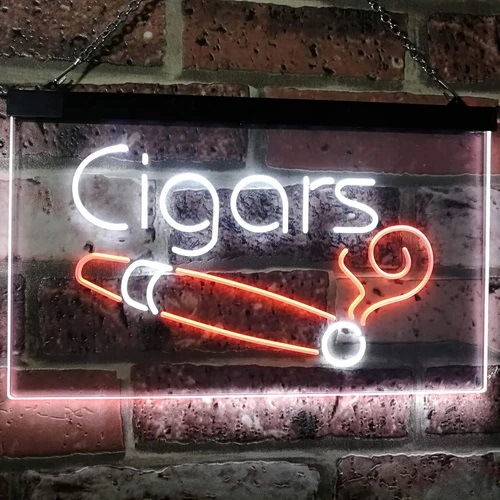 Cigars Dual LED Neon Light Sign